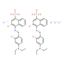 trilithium bis(4-((4-(diethylamino)-2-hydroxyphenyl)azo)-3-hydroxy-1-naphthalenesulfonato(3-))chromate(3-) structure
