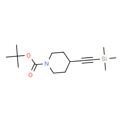 叔-丁基 4-((三甲基甲硅烷基)乙炔基)哌啶-1-甲酸基酯结构式