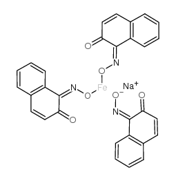 sodium tris(1,2-naphthoquinone 1-oximato-O,O')ferrate(1-) Structure