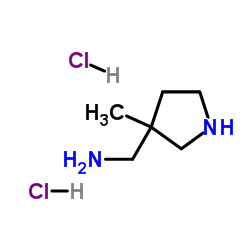 (3-甲基吡咯烷-3-基)甲胺二盐酸盐结构式