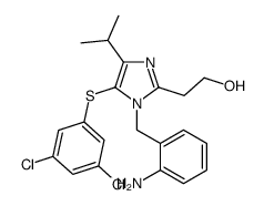 2-[1-[(2-aminophenyl)methyl]-5-(3,5-dichlorophenyl)sulfanyl-4-propan-2-ylimidazol-2-yl]ethanol结构式