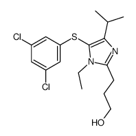 3-[5-(3,5-dichlorophenyl)sulfanyl-1-ethyl-4-propan-2-ylimidazol-2-yl]propan-1-ol结构式