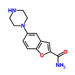 5-(哌嗪-1-基)苯并呋喃-2-甲酰胺结构式
