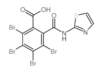 Benzoic acid,2,3,4,5-tetrabromo-6-[(2-thiazolylamino)carbonyl]- Structure
