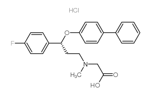 N-[3-(4'-氟苯基)-3-(4'-苯基苯氧基)丙基]肌氨酸盐酸盐结构式