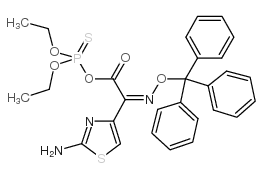O,O-Diethylthiophosphoryl (Z)-2-(2-aminothiazol-4-yl)-2-trityloxyiminoacetate Structure