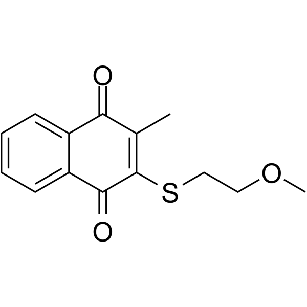 2-(2-甲氧基乙基硫代)-3-甲基萘-1,4-二酮结构式