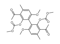3,3'-diacetyl-6,6'-dimethoxy-4,4'-dimethyl-[1,1'-biphenyl]-2,2'-diyl dimethyl dicarbonate Structure