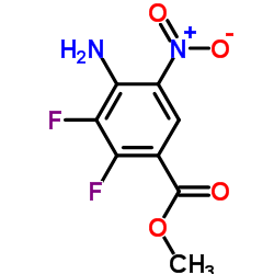 4-氨基-2,3-二氟-5-硝基苯甲酸甲酯结构式