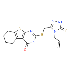 2-({[4-(prop-2-en-1-yl)-5-thioxo-4,5-dihydro-1H-1,2,4-triazol-3-yl]methyl}sulfanyl)-5,6,7,8-tetrahydro[1]benzothieno[2,3-d]pyrimidin-4(3H)-one结构式