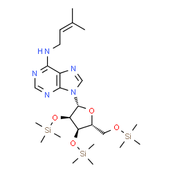 N-(3-Methyl-2-butenyl)-2'-O,3'-O,5'-O-tris(trimethylsilyl)adenosine structure