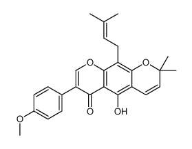 5-羟基-3-(4-甲氧基苯基)-8,8-二甲基-10-(3-甲基-2-丁烯-1-基)吡喃并[3,2-g]色烯-4(8H)-酮结构式
