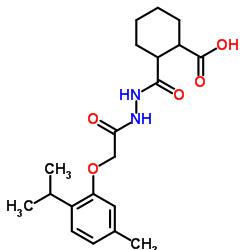 2-({2-[(2-Isopropyl-5-methylphenoxy)acetyl]hydrazino}carbonyl)cyclohexanecarboxylic acid Structure