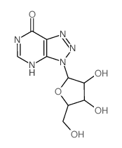 7H-v-Triazolo[4,5-d]pyrimidin-7-one, 3, 6-dihydro-3-.beta.-D-ribofuranosyl-结构式