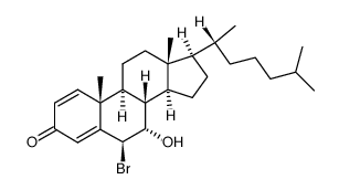 6β-Brom-7α-hydroxy-cholesta-1,4-dien-3-on Structure