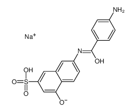 sodium 7-[(4-aminobenzoyl)amino]-4-hydroxynaphthalene-2-sulphonate结构式