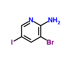 3-溴-5-碘吡啶-2-胺结构式