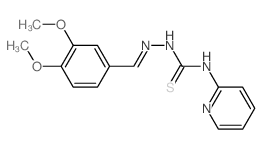 1-[(3,4-dimethoxyphenyl)methylideneamino]-3-pyridin-2-yl-thiourea结构式
