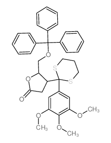 D-erythro-Pentonicacid,2,3-dideoxy-3-[2-(3,4,5-trimethoxyphenyl)-1,3-dithian-2-yl]-5-O-(triphenylmethyl)-,g-lactone picture