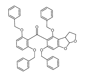 5-keto-[2',6'-bis(O-benzyl)phenyl]-4,6-bis(O-benzyl)-[2,3-b]benzo-2,3,3a,8a-tetrahydrobisfuran结构式