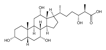 (24R,25R)-3α,7α,12α,24-tetrahydroxy-5β-cholestan-26-oic acid结构式