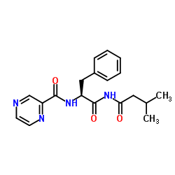 N-[(2S)-1-(3-methylbutanoylamino)-1-oxo-3-phenylpropan-2-yl]pyrazine-2-carboxamide Structure