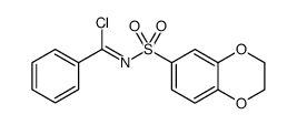 Benzenecarboximidoyl chloride, N-[(2,3-dihydro-1,4-benzodioxin-6-yl)sulfonyl] Structure