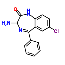 3-氨基-7-氯-5-苯基-1,3-二氢-苯并[e][1,4]二氮杂-2-酮结构式