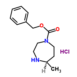 (5R)-5-甲基-1,4-二氮杂环庚烷-1-羧酸苄酯盐酸盐结构式