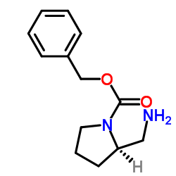 (R)-苄基-2-(氨甲基)吡咯烷-1-羧酸盐结构式