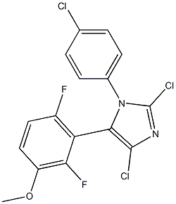 2,4-dichloro-1-(4-chlorophenyl)-5-(2,6-difluoro-3-methoxyphenyl)-1H-imidazole Structure