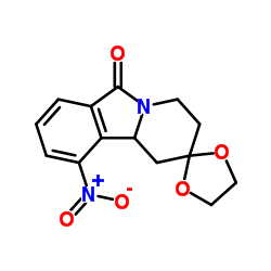 10'-Nitro-1',3',4',10b'-tetrahydro-6'H-spiro[1,3-dioxolane-2,2'-pyrido[2,1-a]isoindol]-6'-one Structure