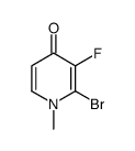 2-Bromo-3-fluoro-1-methyl-4(1H)-pyridinone结构式
