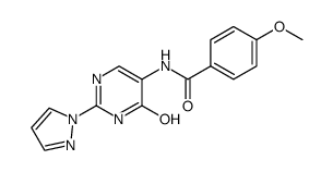 N-(4-hydroxy-2-(1H-pyrazol-1-yl)pyrimidin-5-yl)-4-methoxybenzamide Structure