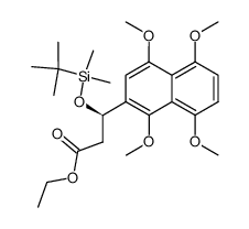 Ethyl (R)-3-((1,1-Dimethylethyl)dimethylsilyloxy)-3-(1,4,5,8-tetramethoxy-2-naphthyl)propanoate结构式