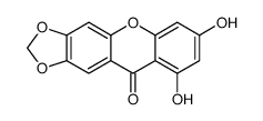 7,9-dihydroxy-[1,3]dioxolo[4,5-b]xanthen-10-one结构式