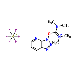 2-(7-偶氮苯并三氮唑)-N,N,N',N'-四甲基脲六氟磷酸酯结构式