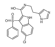 3-(benzenesulfonyl)-5-chloro-N-[2-(1H-imidazol-5-yl)ethyl]-1H-indole-2-carboxamide结构式