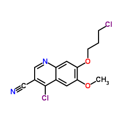 4-氯-7-(3-氯丙氧基)-3-氰基-6-甲氧基喹啉结构式