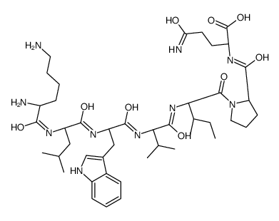(2S)-5-amino-2-[[(2S)-1-[(2S,3S)-2-[[(2S)-2-[[(2S)-2-[[(2S)-2-[[(2S)-2,6-diaminohexanoyl]amino]-4-methylpentanoyl]amino]-3-(1H-indol-3-yl)propanoyl]amino]-3-methylbutanoyl]amino]-3-methylpentanoyl]pyrrolidine-2-carbonyl]amino]-5-oxopentanoic acid Structure