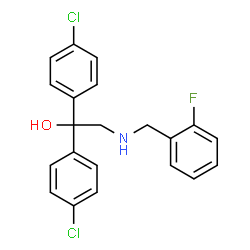 1,1-BIS(4-CHLOROPHENYL)-2-[(2-FLUOROBENZYL)AMINO]-1-ETHANOL结构式