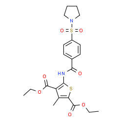 diethyl 3-methyl-5-(4-(pyrrolidin-1-ylsulfonyl)benzamido)thiophene-2,4-dicarboxylate Structure