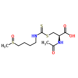 (2S)-2-acetamido-3-(4-methylsulfinylbutylcarbamothioylsulfanyl)propanoic acid Structure