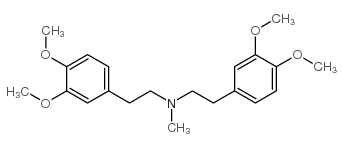 N-(-2-[3,4-二甲氧苯基]乙基)-3,4-二甲氧基-N-甲基苯乙胺结构式