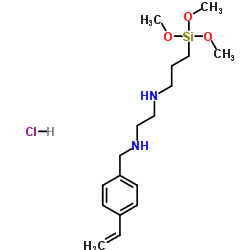 N-[2-(N-乙烯基苄氨基)乙基]-3-氨丙基三甲氧基硅烷盐酸盐结构式