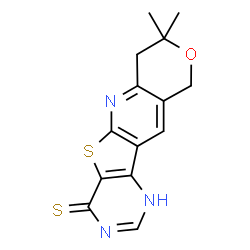 8,8-dimethyl-7,10-dihydro-8H-pyrano[3'',4'':5',6']pyrido[3',2':4,5]thieno[3,2-d]pyrimidine-4(3H)-thione Structure