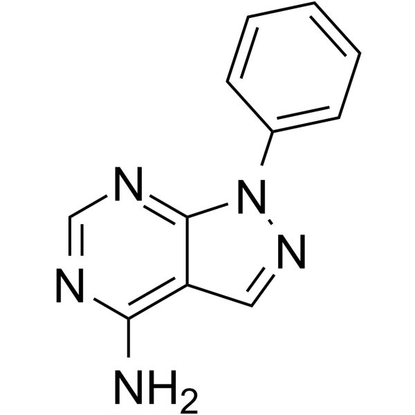 4-氨基-1-苯基吡唑并[3,4-d]嘧啶结构式