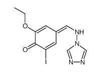 (4Z)-2-ethoxy-6-iodo-4-[(1,2,4-triazol-4-ylamino)methylidene]cyclohexa-2,5-dien-1-one Structure