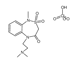 5-(2-dimethylamino-ethyl)-1-methyl-2,2-dioxo-1,2,3,5-tetrahydro-2λ6-benzo[c][1,2,5]thiadiazepin-4-one, perchlorate Structure