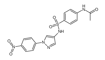 4-acetylamino-N-[1-(4-nitro-phenyl)-1H-pyrazol-4-yl]-benzenesulfonamide结构式